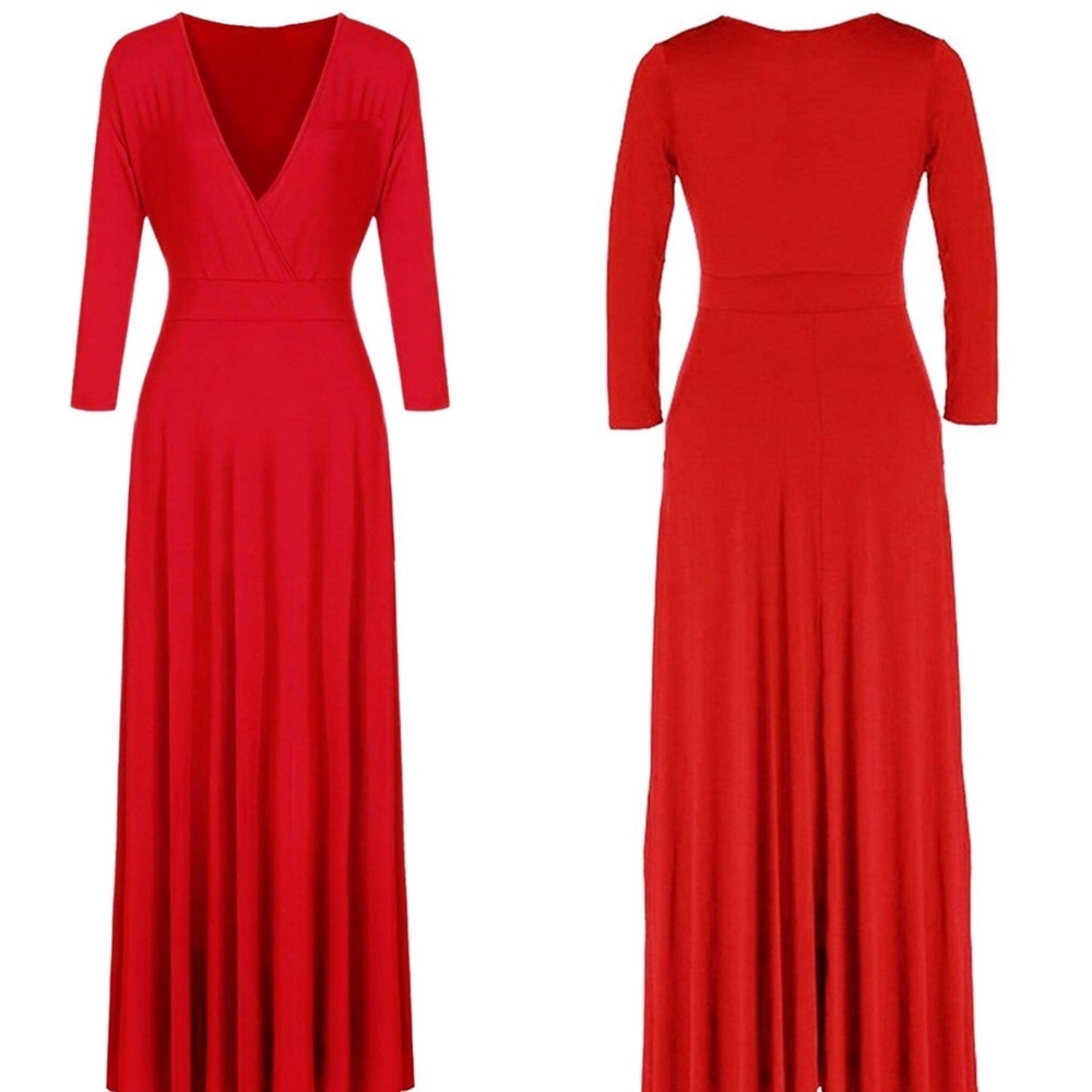 Red:Wherever You Go I Go ! Plus Size Maxi Dress - image 3